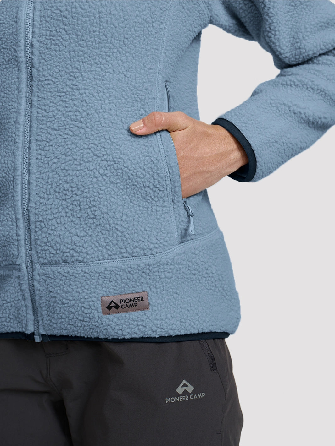 Women's High-Density Warm Polar Fleece Full-Zip Hooded Jacket PIONEER CAMP
