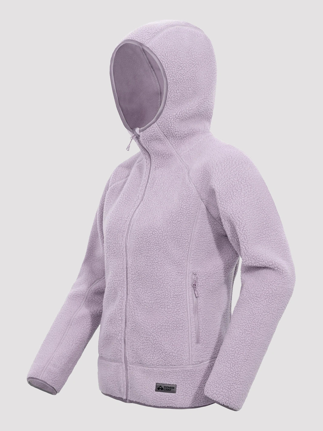 Women's High-Density Warm Polar Fleece Full-Zip Hooded Jacket PIONEER CAMP