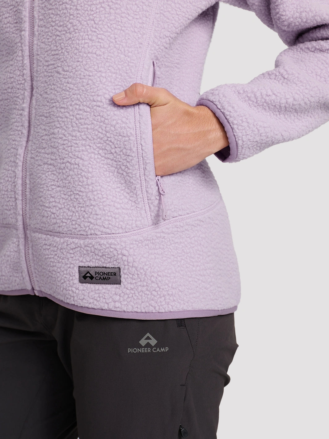 Women's High-Density Warm Polar Fleece Full-Zip Hooded Jacket PIONEER CAMP