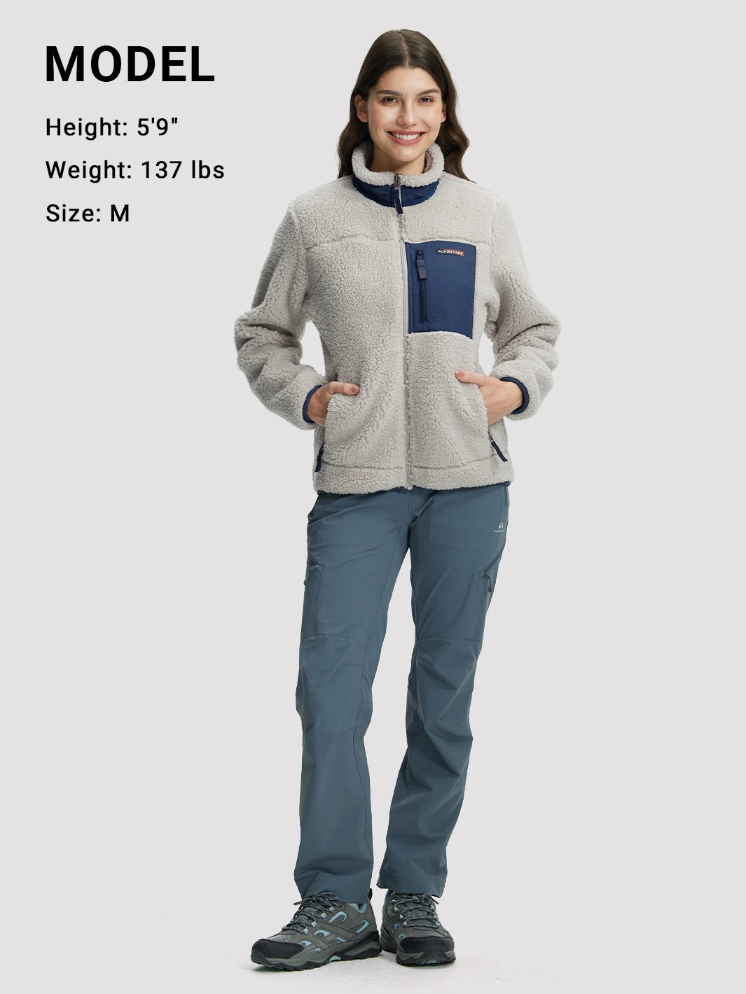 Women's 550g Thick Polar Fleece Full-Zip Jacket