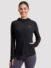 Sonnen Hoodie für Damen mit LSF 50+ und durchgehendem Reißverschluss