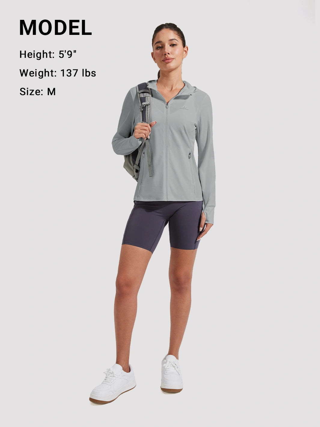 Sonnen Hoodie für Damen mit LSF 50+ und durchgehendem Reißverschluss