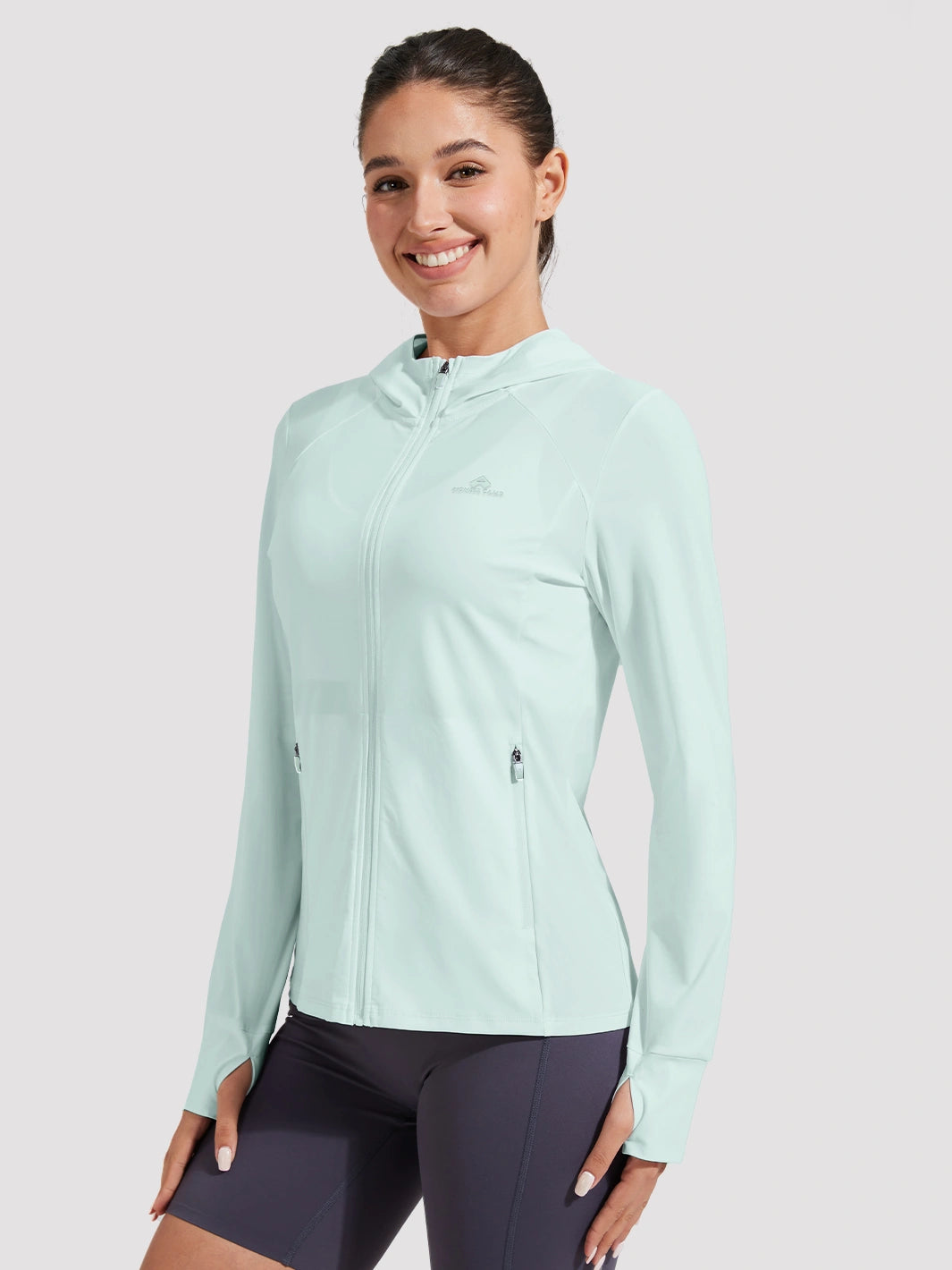 Sonnen Hoodie für Damen mit LSF 50+ und durchgehendem Reißverschluss