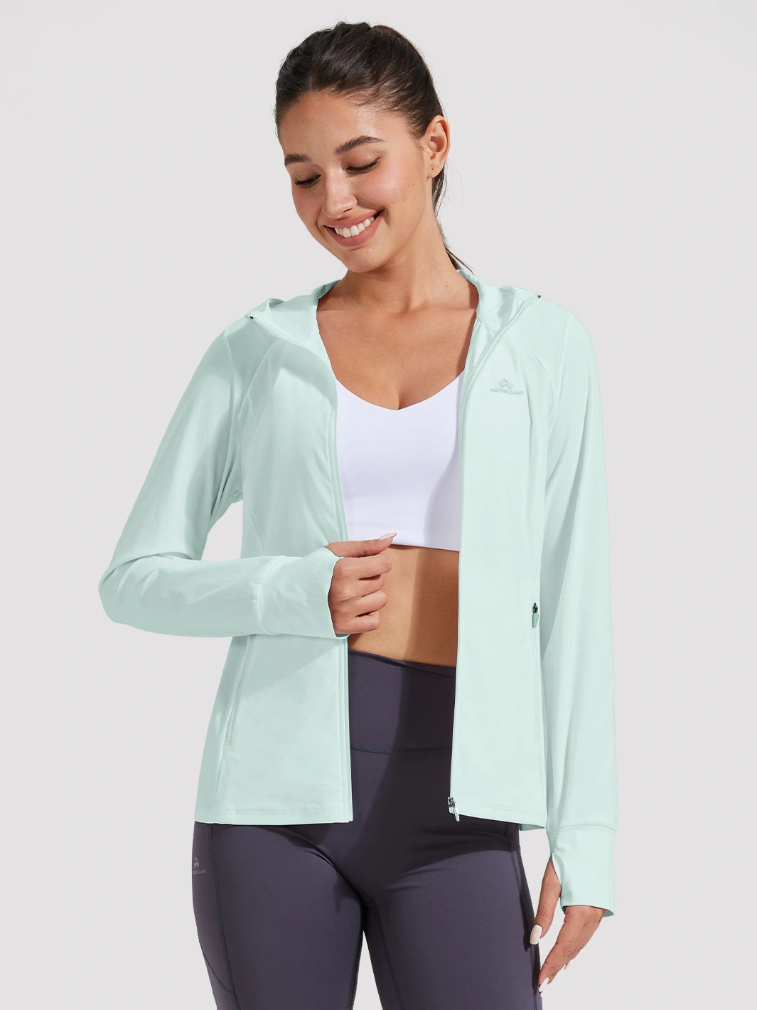 Sonnen Hoodie für Damen mit LSF 50+ und durchgehendem Reißverschluss