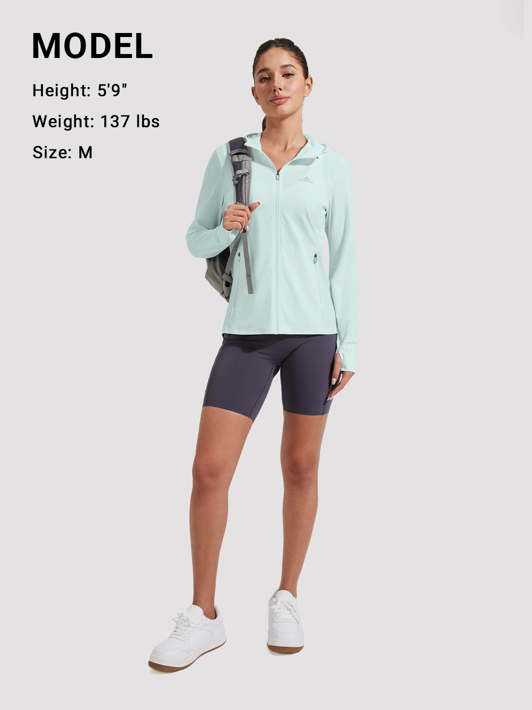 Sonnen Hoodie für Damen mit LSF 50+ und durchgehendem Reißverschluss