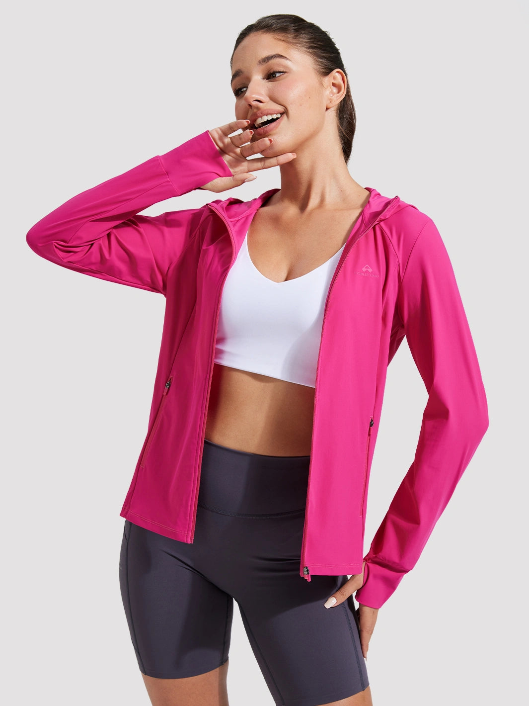 Sonnen Hoodie für Damen mit LSF 50+ und durchgehendem Reißverschluss