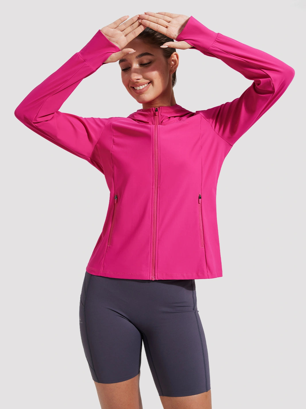 Sonnen Hoodie für Damen mit LSF 50+ und durchgehendem Reißverschluss