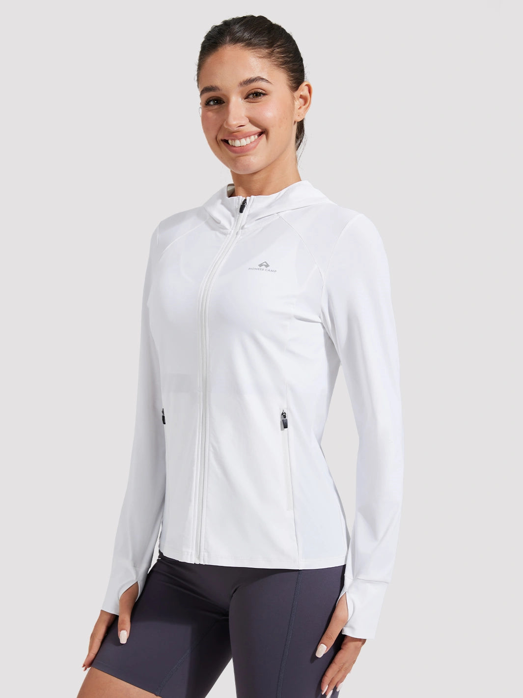 Sonnen Hoodie für Damen mit LSF 50+ und durchgehendem Reißverschluss