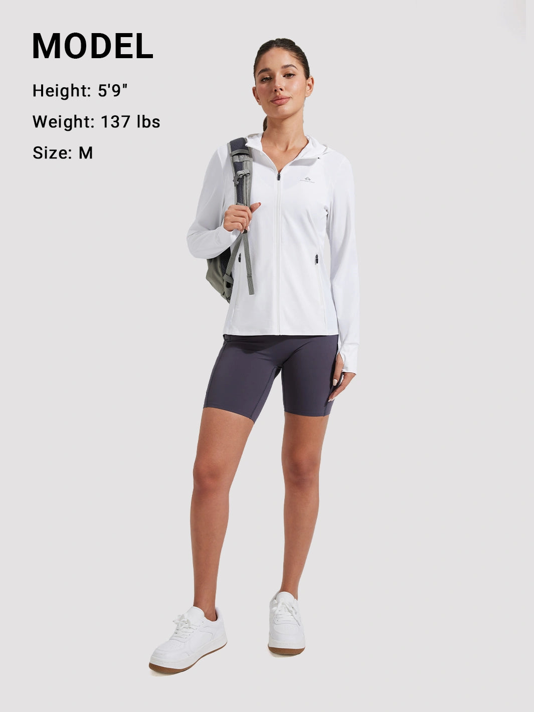 Sonnen Hoodie für Damen mit LSF 50+ und durchgehendem Reißverschluss