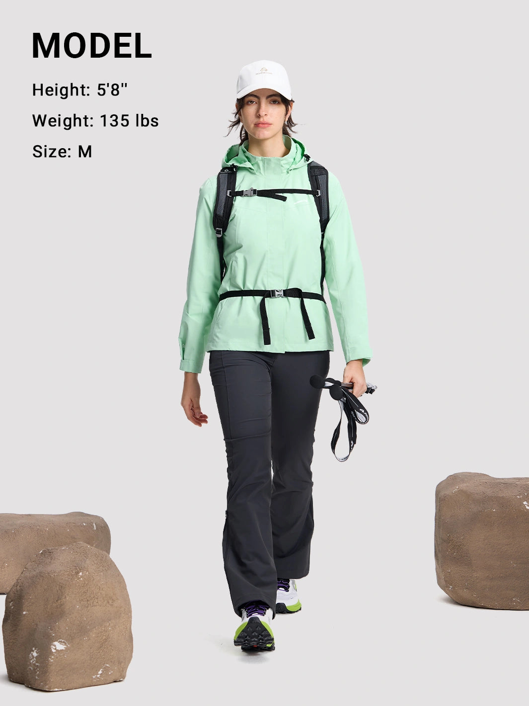 Women's Waterproof Packable Rain Jacket PIONEER CAMP