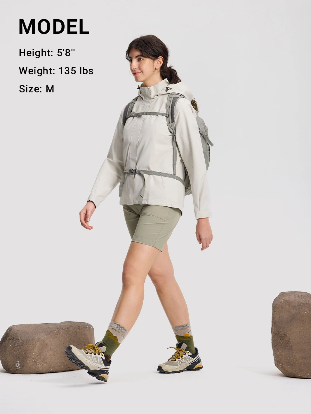 Women's Waterproof Packable Rain Jacket PIONEER CAMP