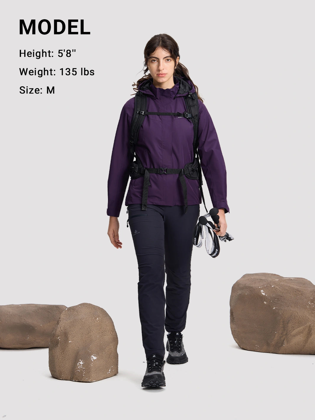 Women's Waterproof Packable Rain Jacket PIONEER CAMP