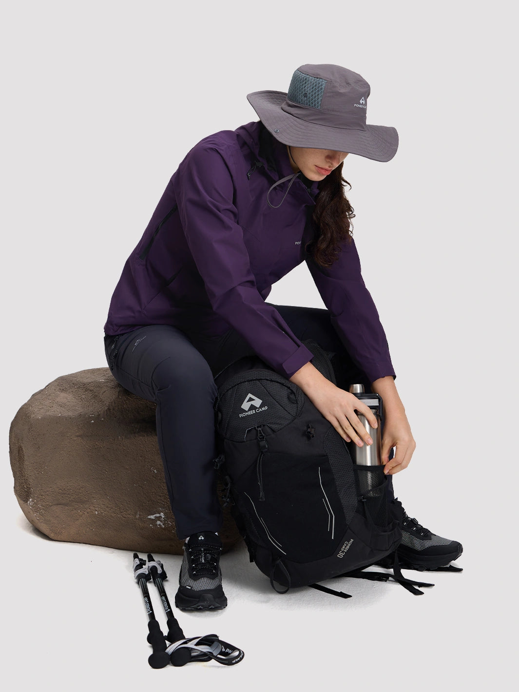 Women's Waterproof Packable Rain Jacket PIONEER CAMP