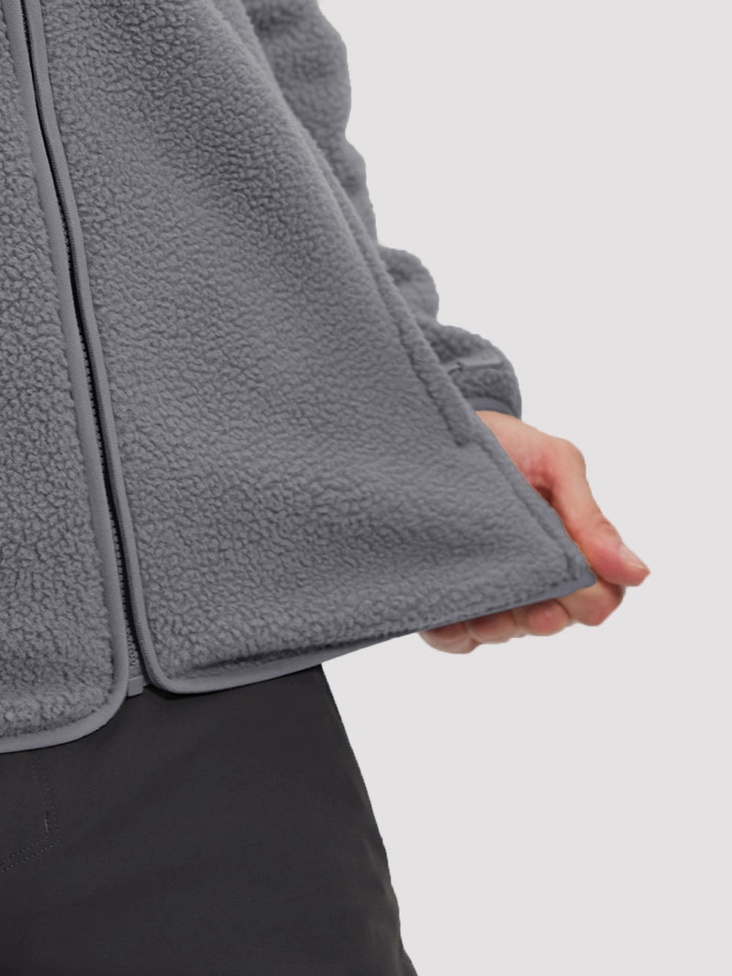 Men's Sherpa Fleece Full-Zip Hooded Jacket with Chest Pocket