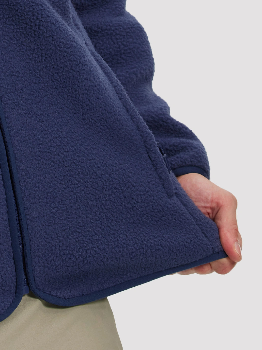 Men's Sherpa Fleece Full-Zip Hooded Jacket with Chest Pocket
