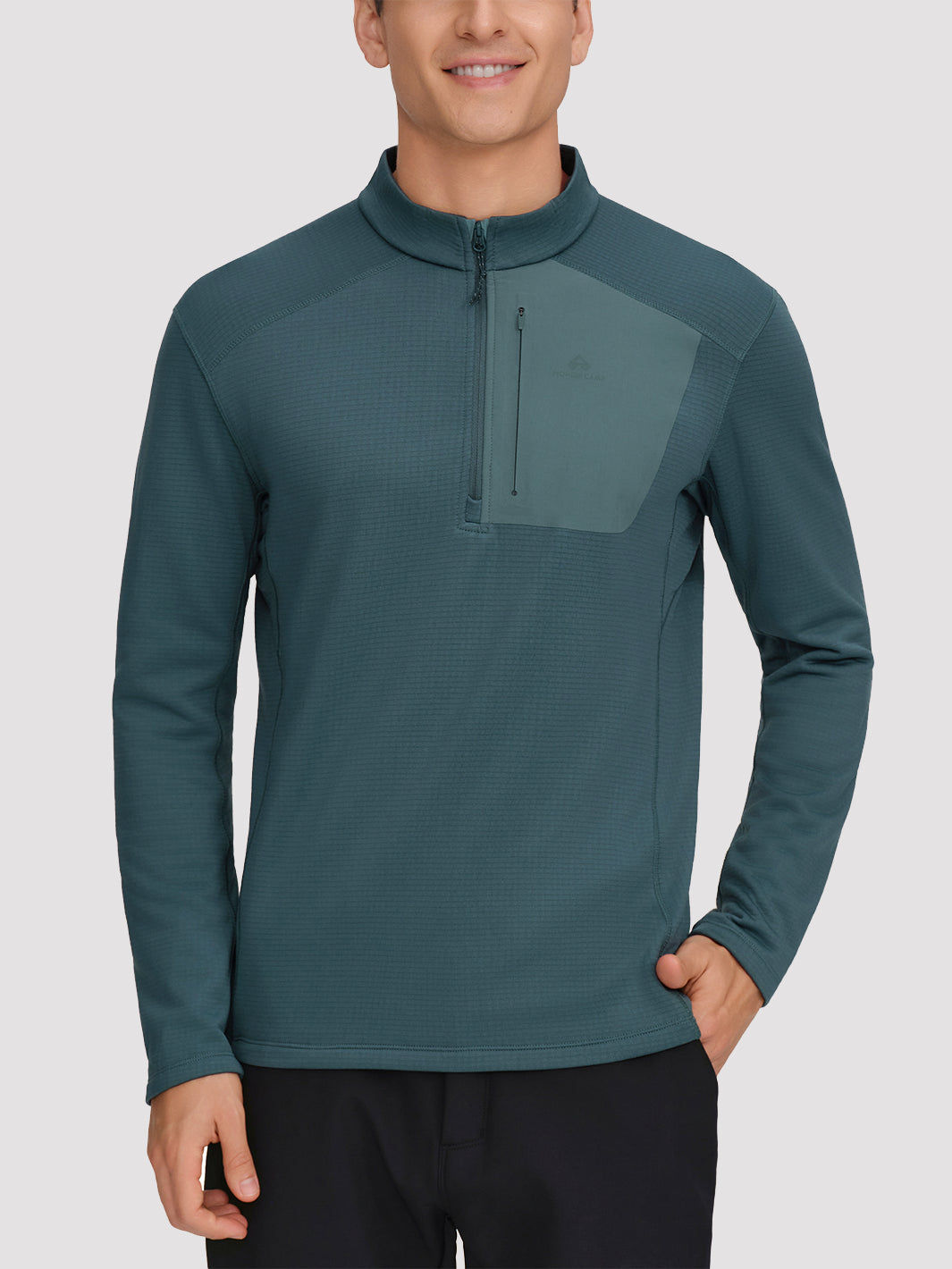 Men's Lightweight 1/4-Zip Grid Fleece Jacket