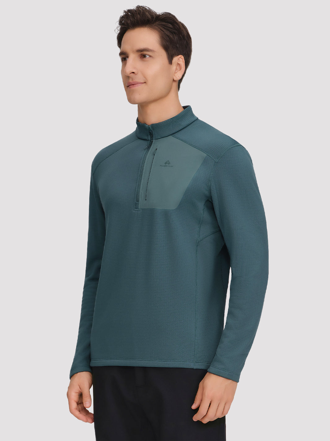 Men's Lightweight 1/4-Zip Grid Fleece Jacket