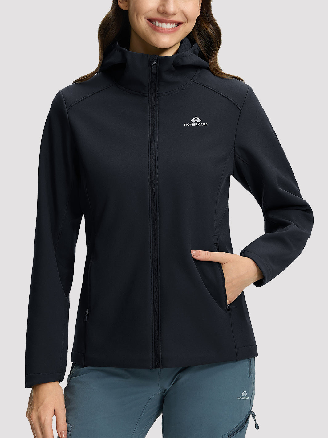 Wasserdichte Fleece-gefütterte Softshelljacke für Damen