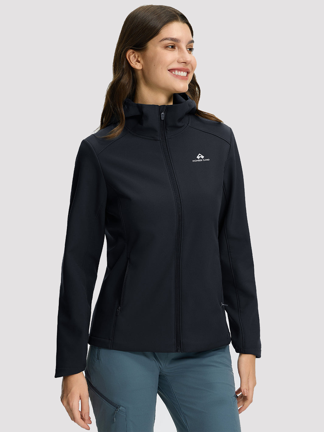 Wasserdichte Fleece-gefütterte Softshelljacke für Damen