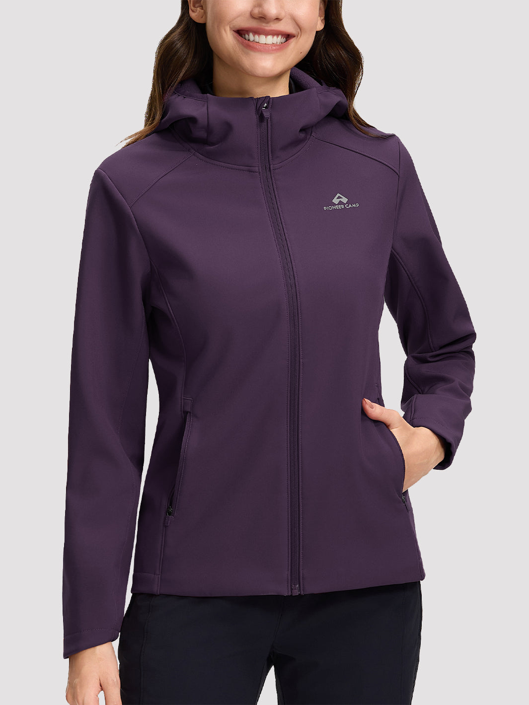 Wasserdichte Fleece-gefütterte Softshelljacke für Damen