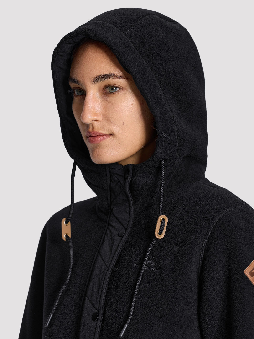 Women's 400G Double-Faced Fleece Long Hooded Jacket PIONEER CAMP