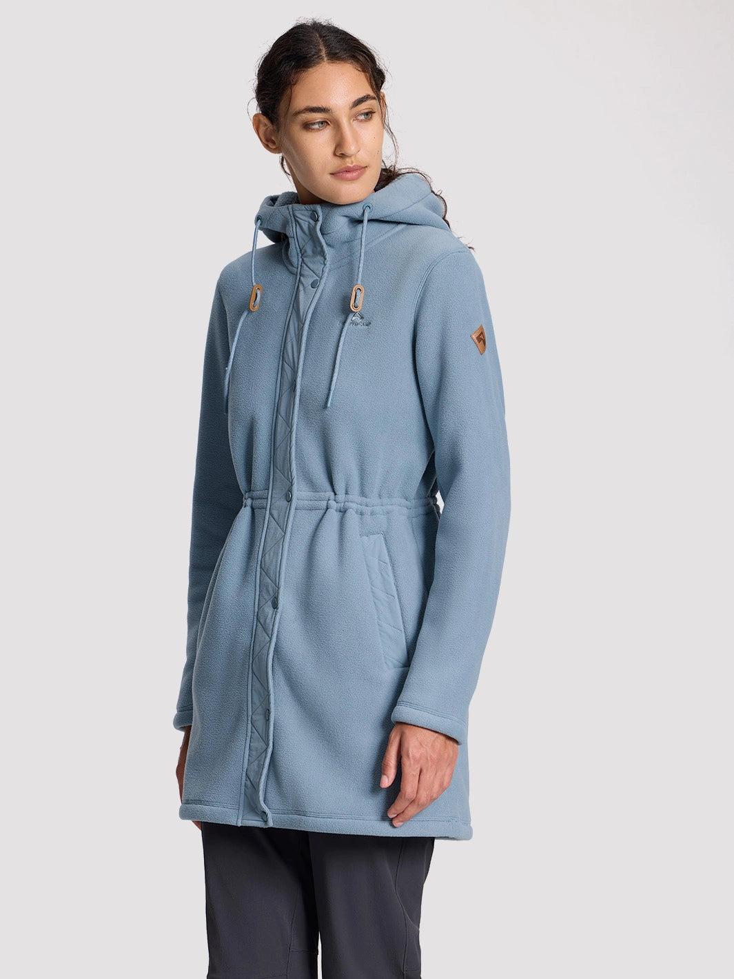 Women's 400G Double-Faced Fleece Long Hooded Jacket PIONEER CAMP