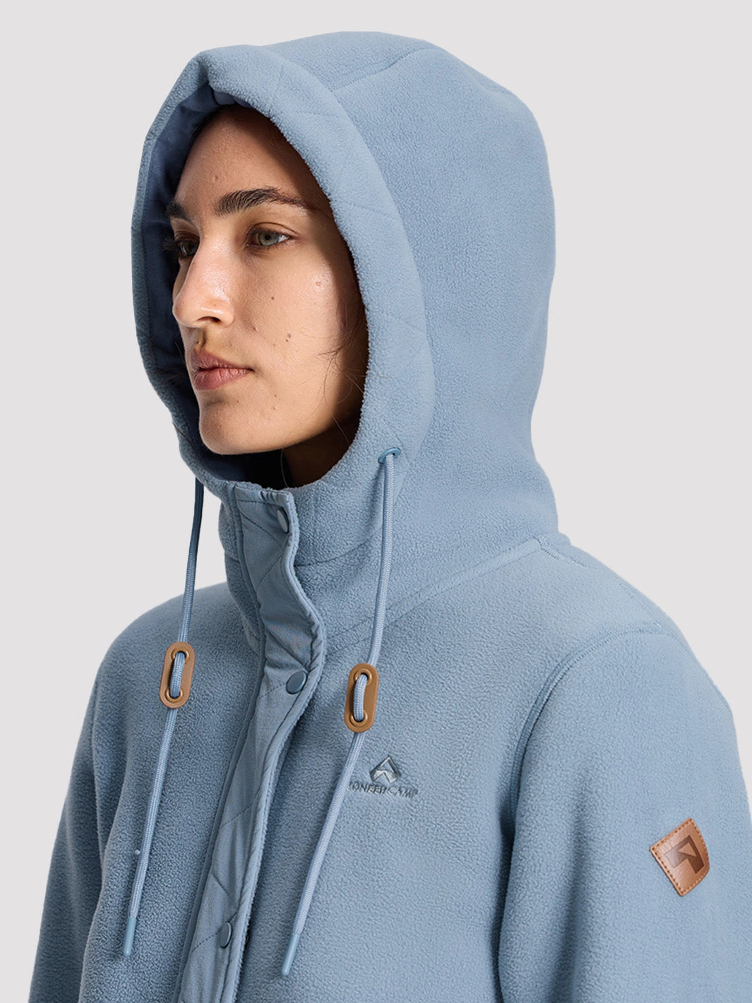 Women's 400G Double-Faced Fleece Long Hooded Jacket PIONEER CAMP