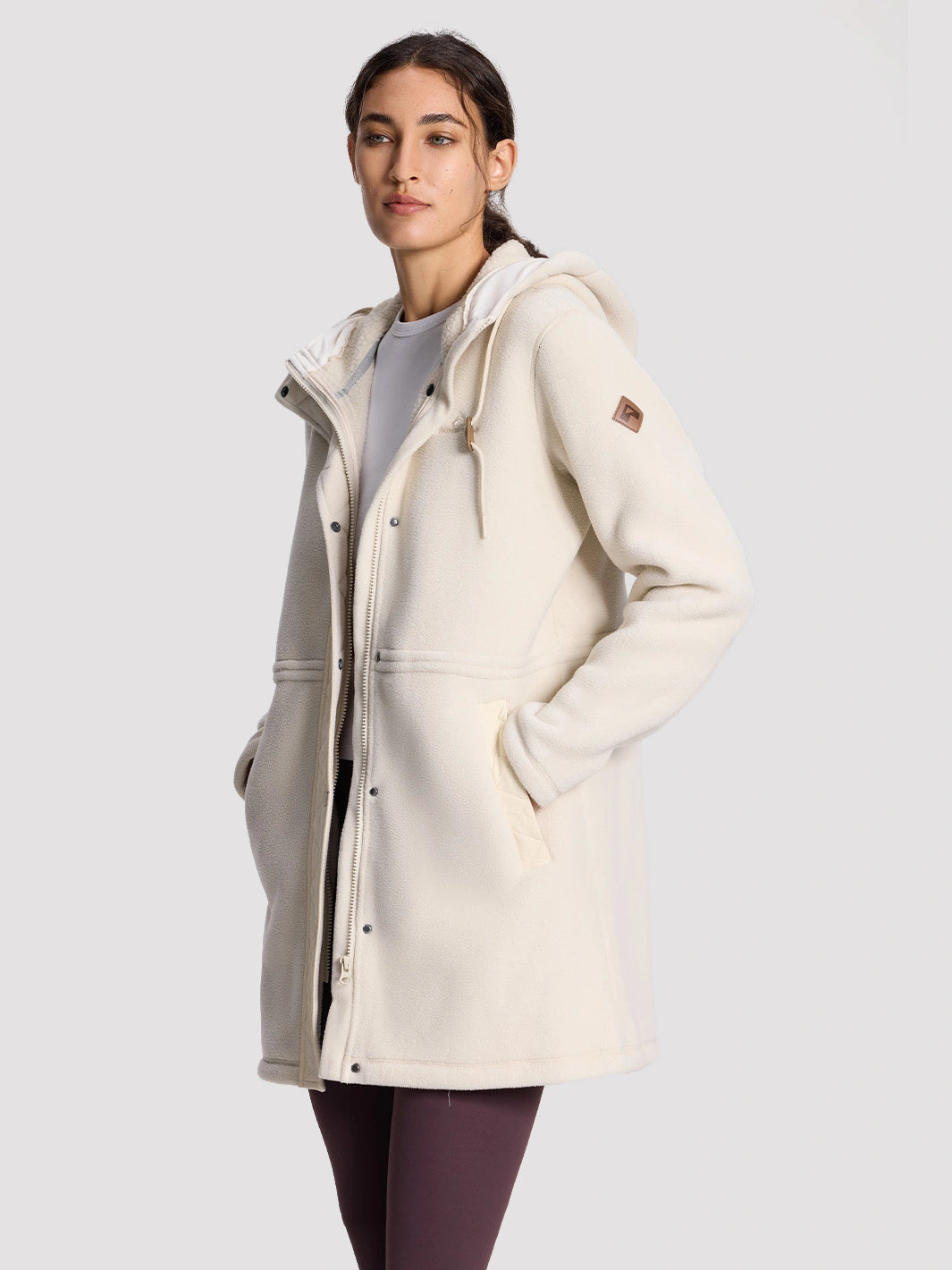 Women's 400G Double-Faced Fleece Long Hooded Jacket PIONEER CAMP