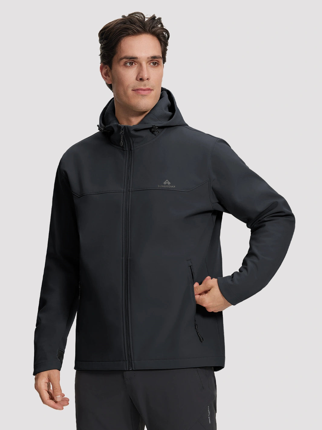 Men's Waterproof Fleece-Lined Softshell Hooded Jacket