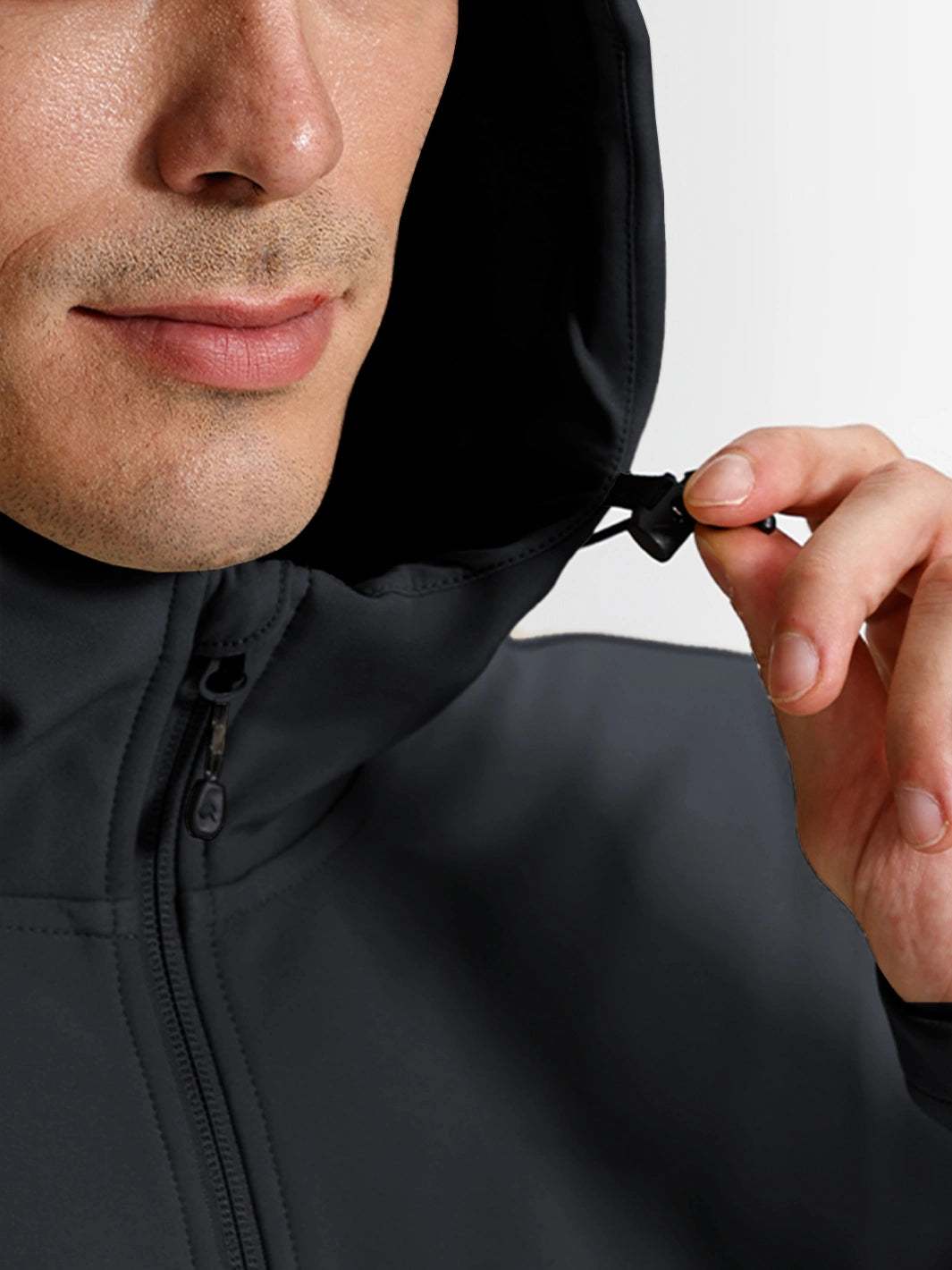 Men's Waterproof Fleece-Lined Softshell Hooded Jacket