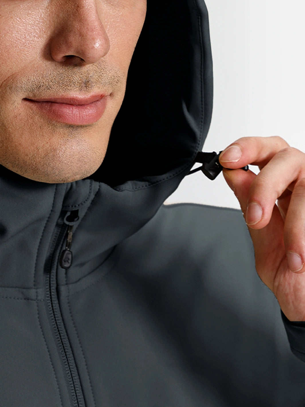 Men's Waterproof Fleece-Lined Softshell Hooded Jacket