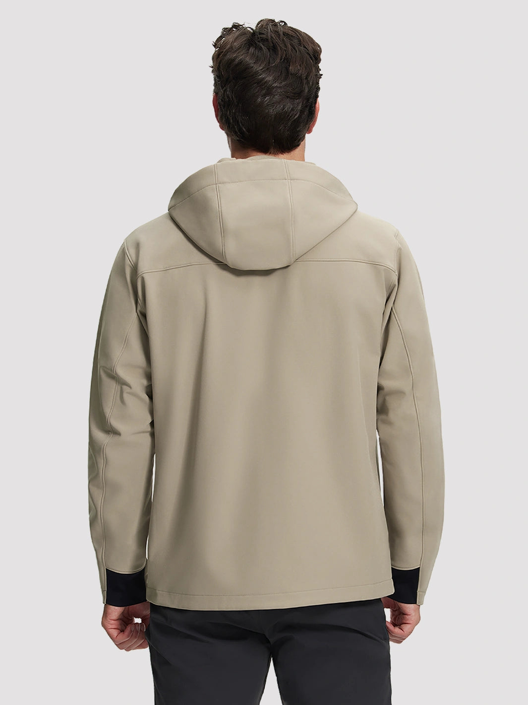 Men's Waterproof Fleece-Lined Softshell Hooded Jacket