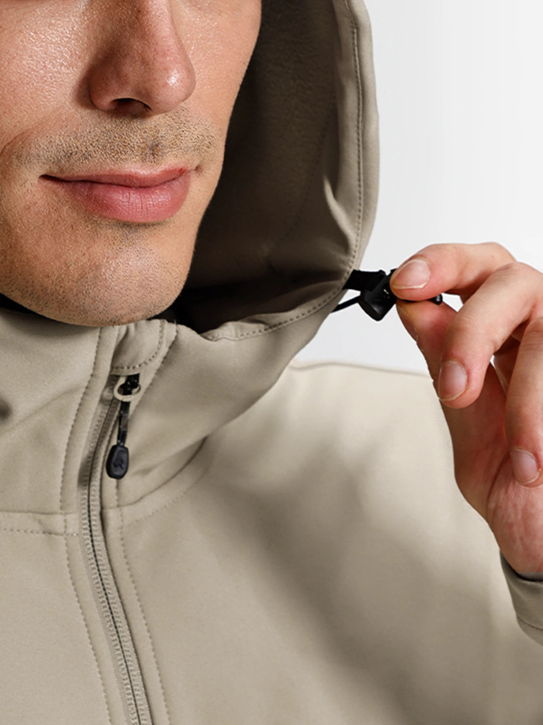 Men's Waterproof Fleece-Lined Softshell Hooded Jacket
