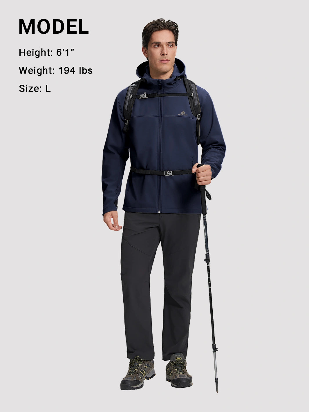 Men's Waterproof Fleece-Lined Softshell Hooded Jacket