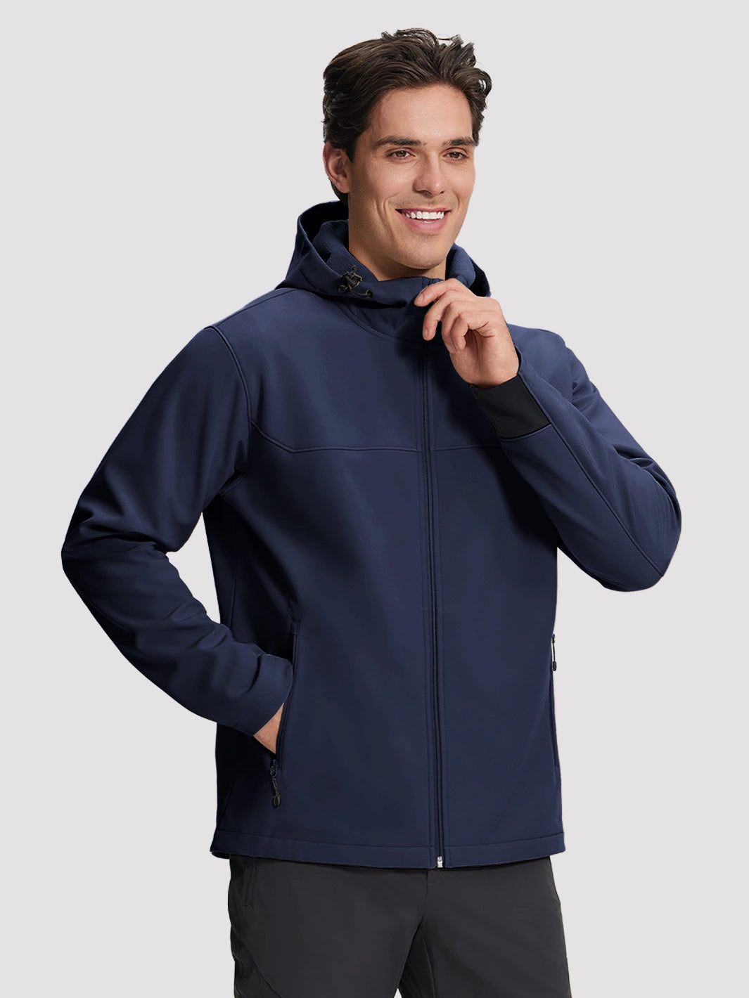 Men's Waterproof Fleece-Lined Softshell Hooded Jacket