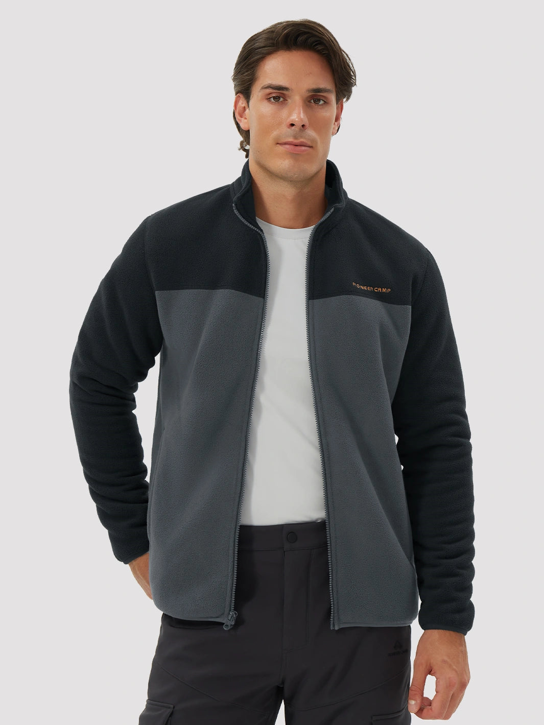 Men's Sherpa-Lined Polar Fleece Full-Zip Winter Jacket