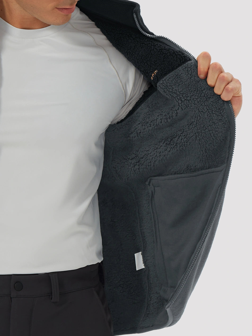 Men's Sherpa-Lined Polar Fleece Full-Zip Winter Jacket