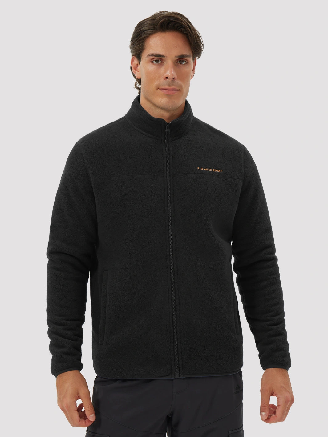 Men's Sherpa-Lined Polar Fleece Full-Zip Winter Jacket