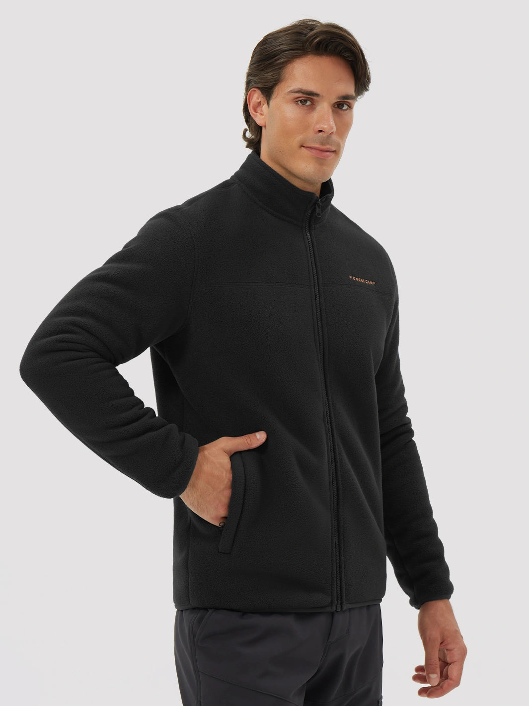 Men's Sherpa-Lined Polar Fleece Full-Zip Winter Jacket