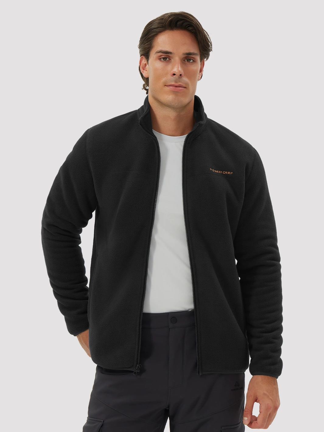 Men's Sherpa-Lined Polar Fleece Full-Zip Winter Jacket