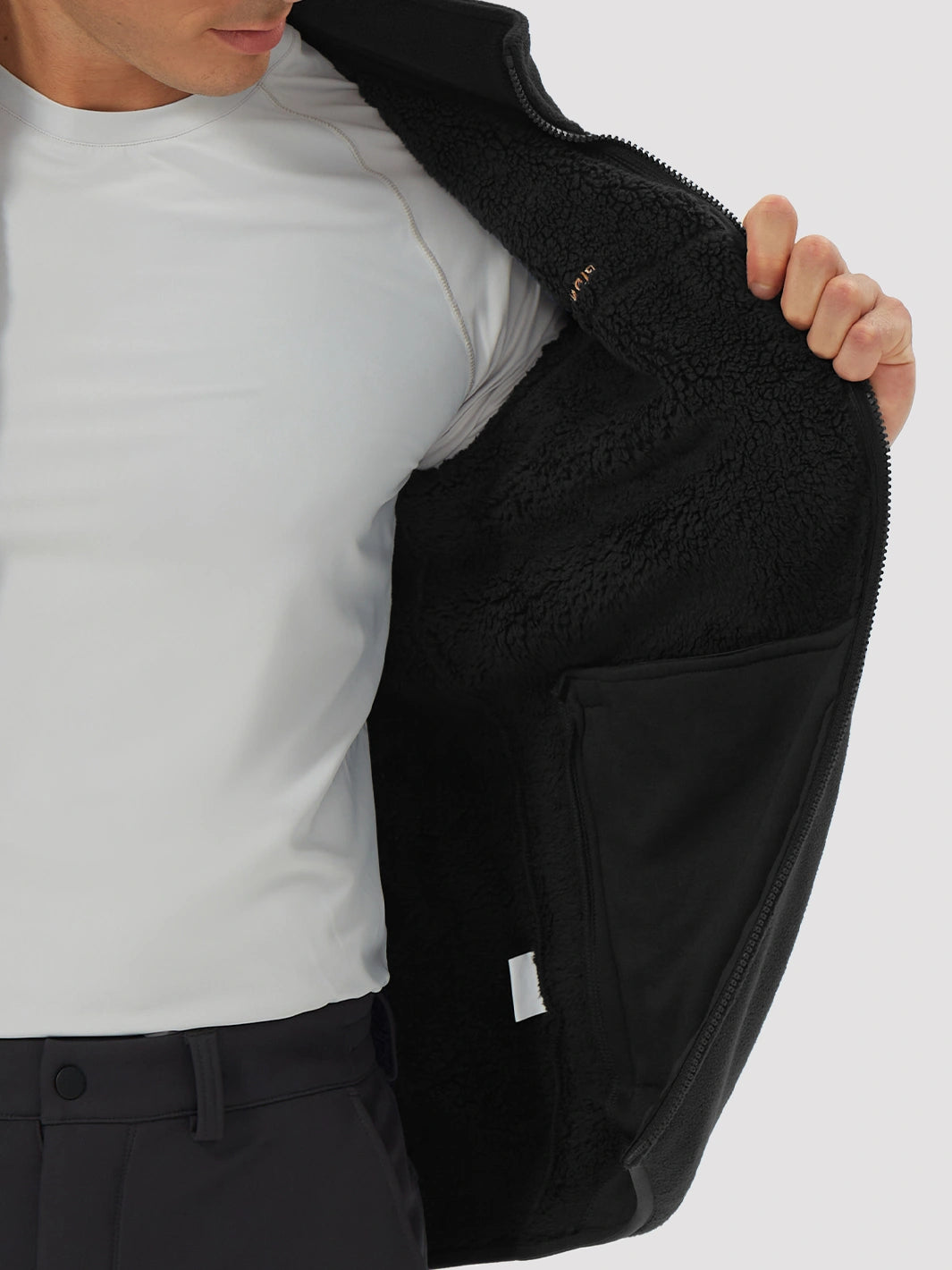 Men's Sherpa-Lined Polar Fleece Full-Zip Winter Jacket