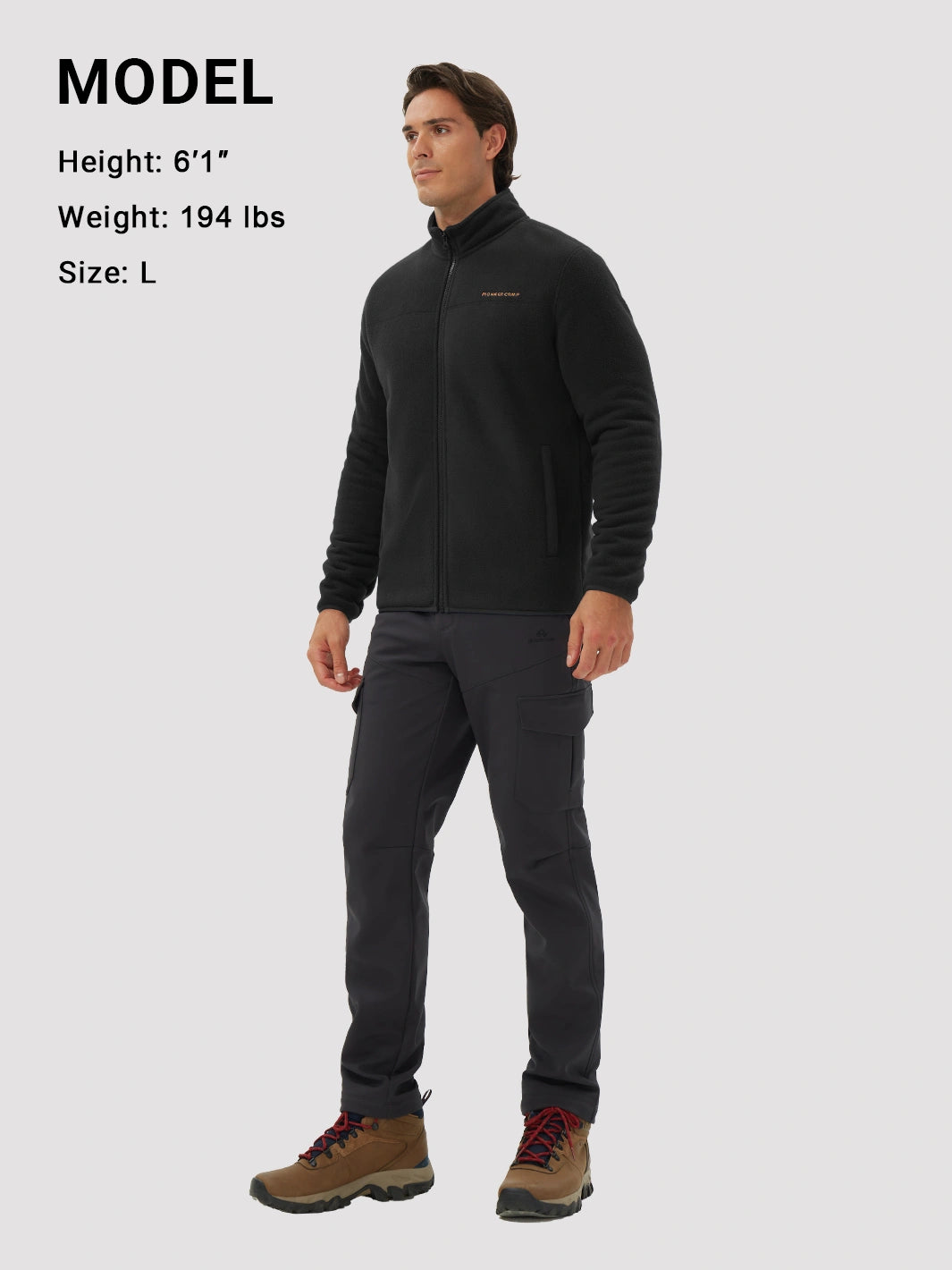 Men's Sherpa-Lined Polar Fleece Full-Zip Winter Jacket