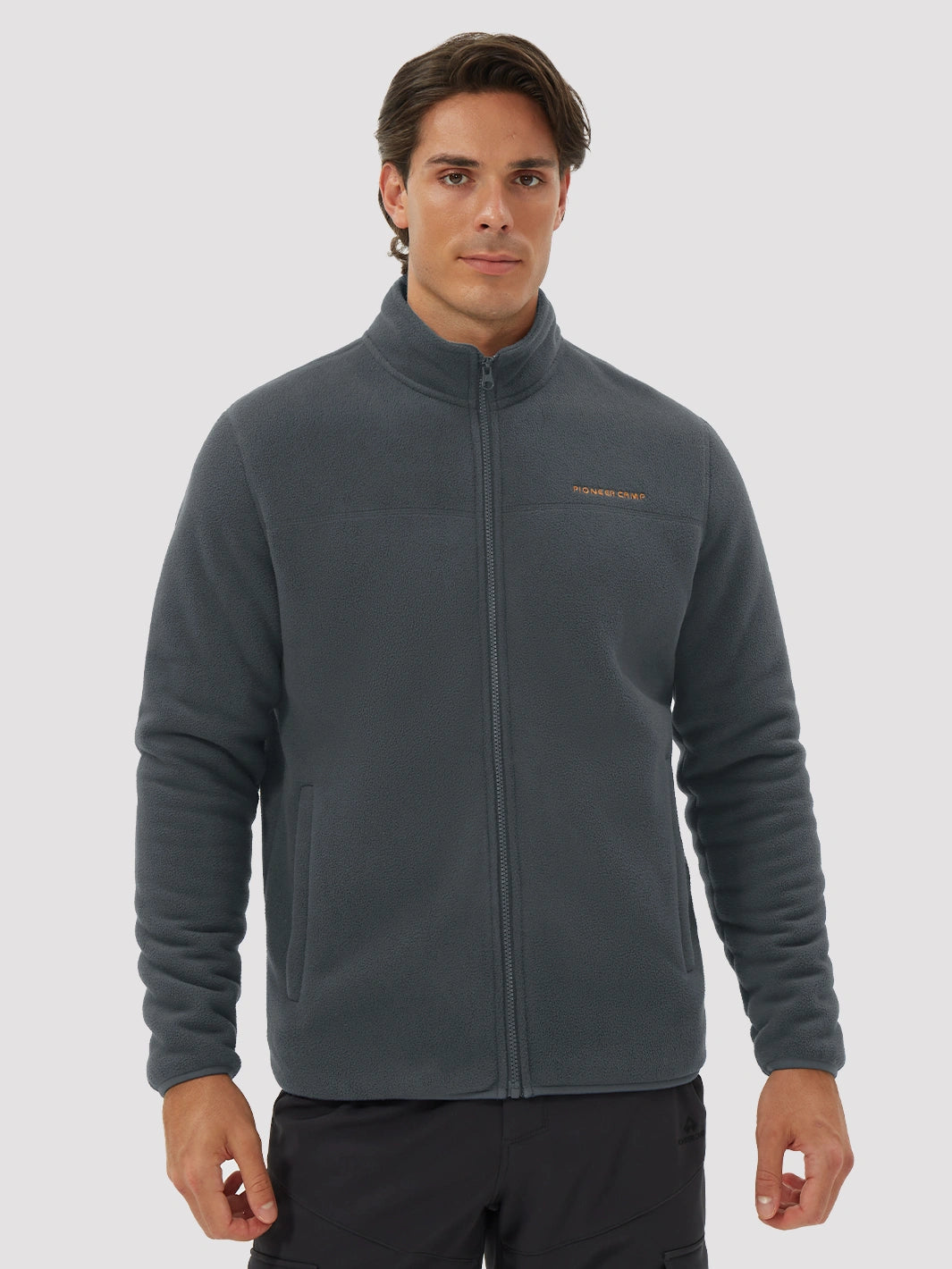 Men's Sherpa-Lined Polar Fleece Full-Zip Winter Jacket