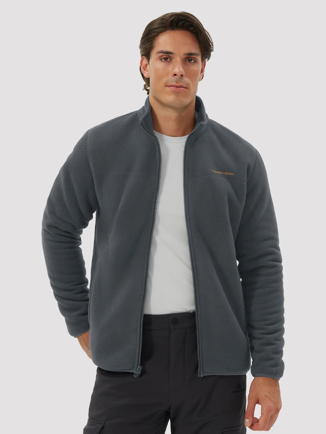 Men's Sherpa-Lined Polar Fleece Full-Zip Winter Jacket