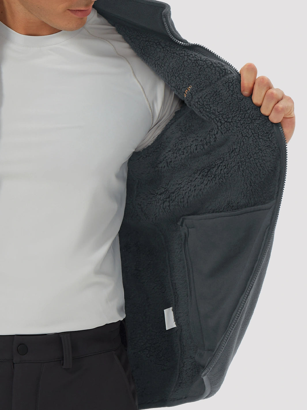 Men's Sherpa-Lined Polar Fleece Full-Zip Winter Jacket