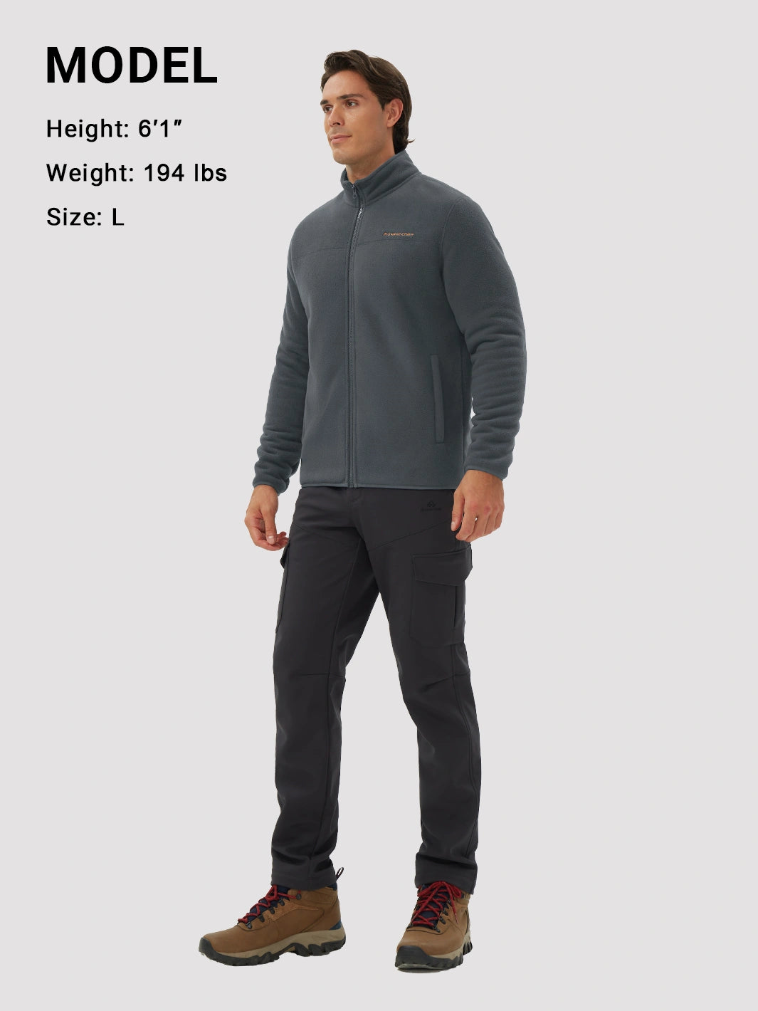 Men's Sherpa-Lined Polar Fleece Full-Zip Winter Jacket