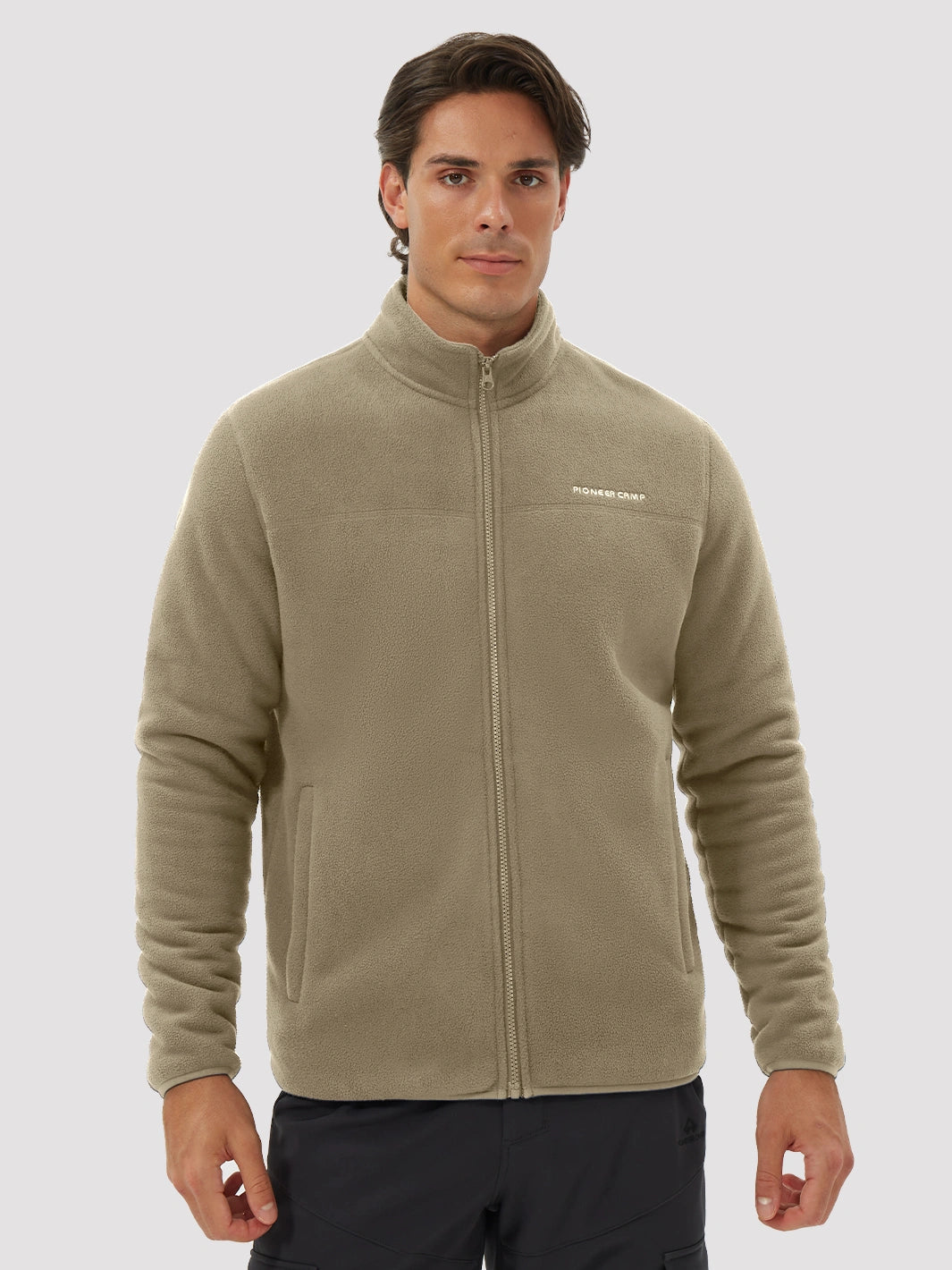 Men's Sherpa-Lined Polar Fleece Full-Zip Winter Jacket