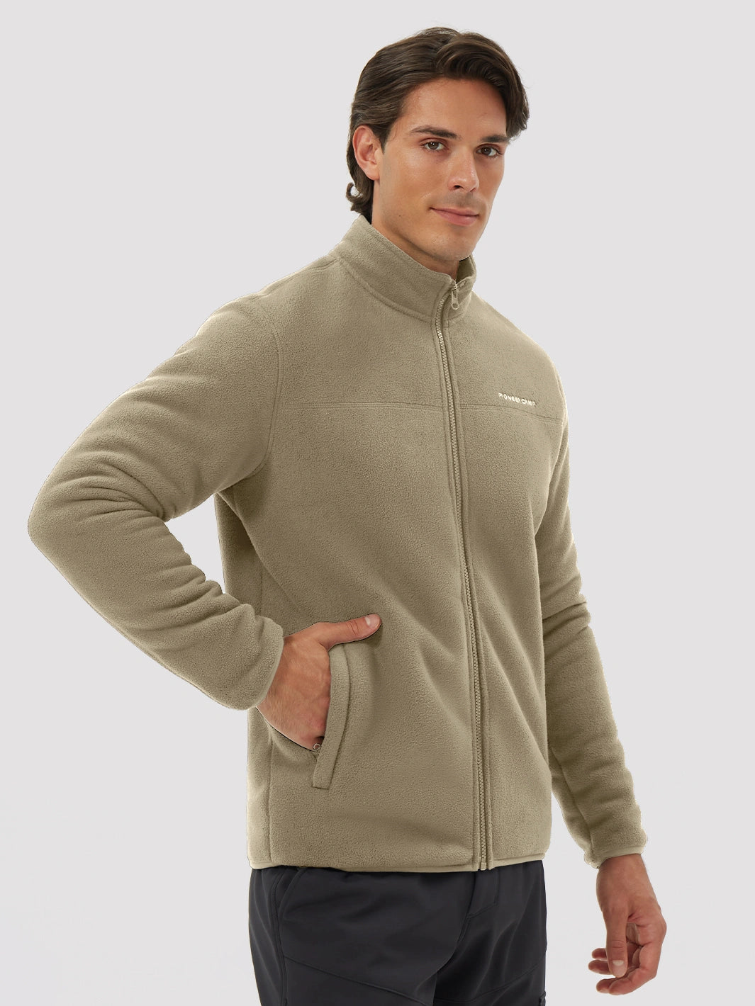 Men's Sherpa-Lined Polar Fleece Full-Zip Winter Jacket