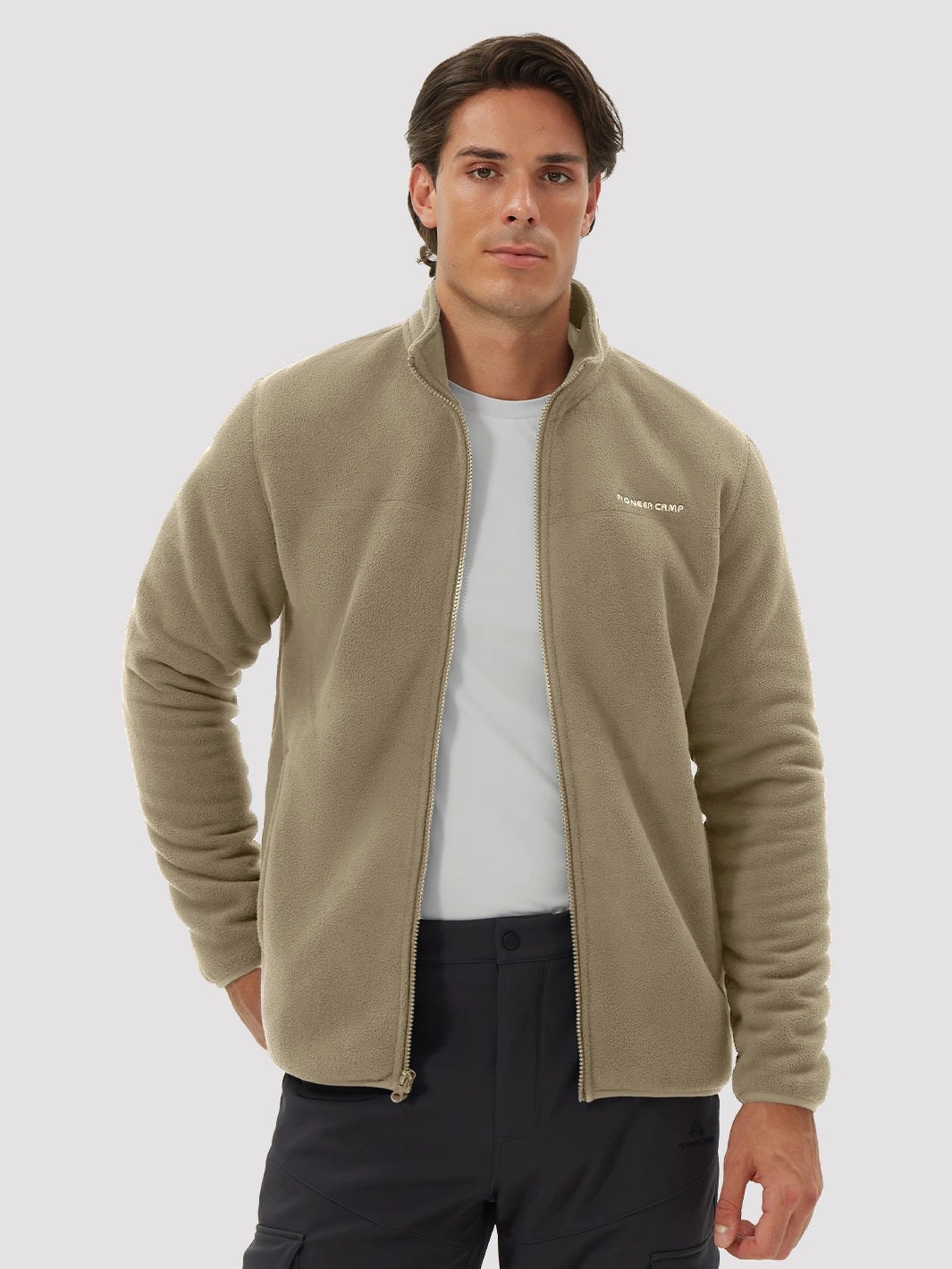 Men's Sherpa-Lined Polar Fleece Full-Zip Winter Jacket