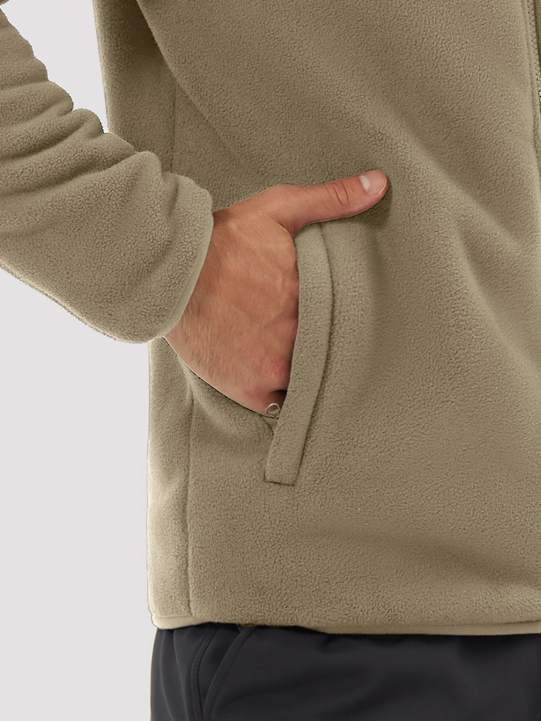 Men's Sherpa-Lined Polar Fleece Full-Zip Winter Jacket